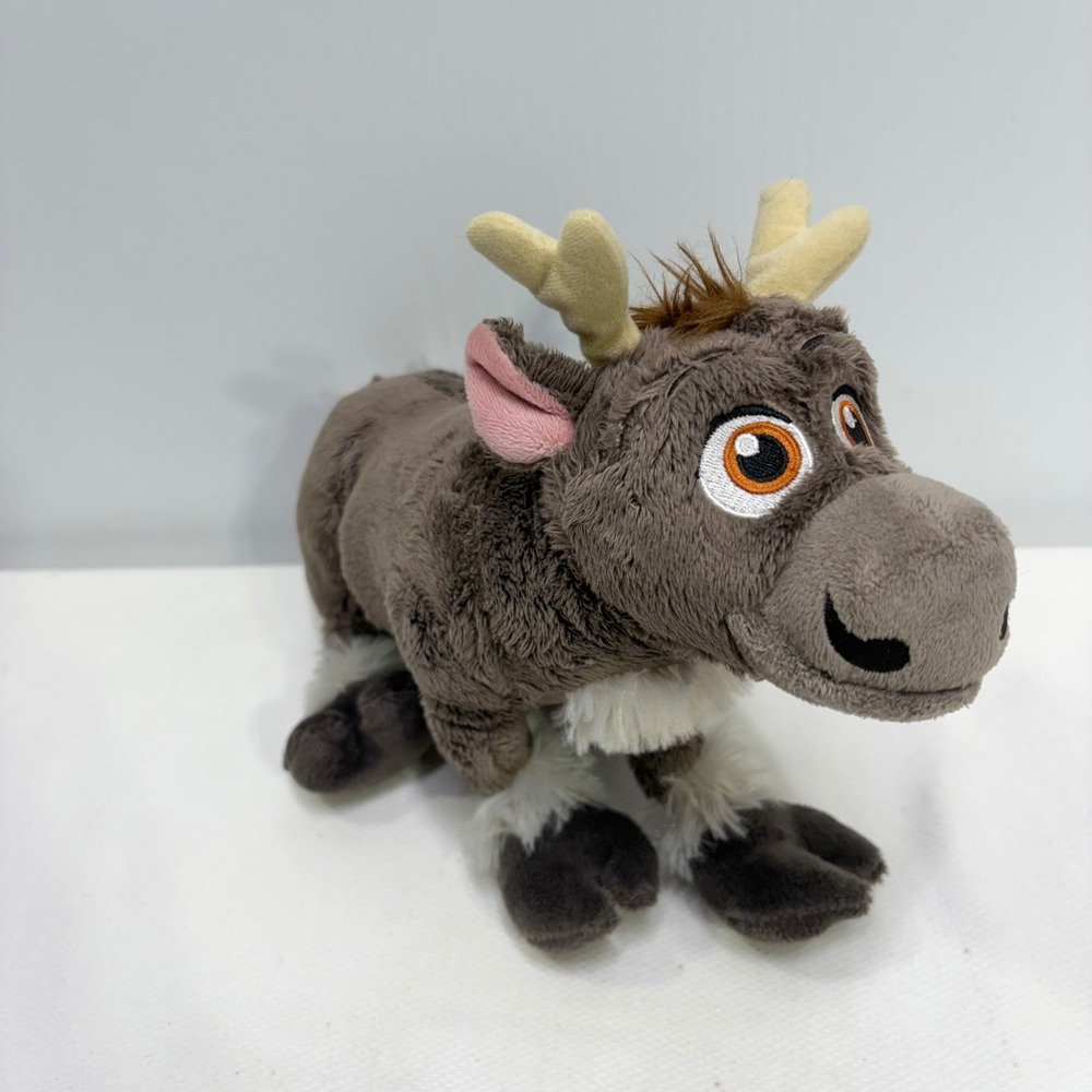 Disney Store Frozen Sven Reindeer Plush Stuffed Animal 11 Inch Brown Cream